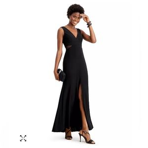 XSCAPE Petite Illusion-Inset Mermaid Gown